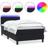 vidaXL Sommier &agrave; lattes de lit avec matelas et LED noir 100x220 cm velours