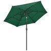 vidaXL Parasol de jardin &agrave; 3 niveaux avec m&acirc;t en aluminium vert 2,5 m