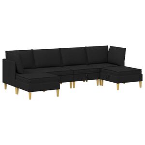 vidaXL Canap&eacute; modulaire avec rangement 6 pc Noir Tissu
