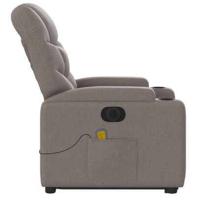 vidaXL Fauteuil inclinable de massage électrique Taupe Tissu