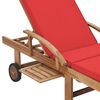 vidaXL Chaises longues avec coussins 2 pcs Bois de teck solide Rouge