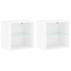 vidaXL Cabinet de Chevet Murale LED 2 pc White Standard