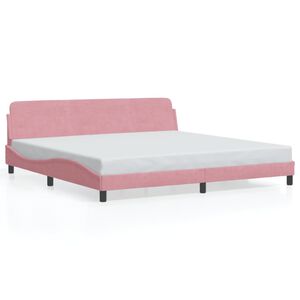 vidaXL Cadre de lit Dover rose 200x200 cm velours