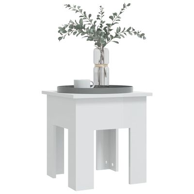 vidaXL Table basse blanc brillant 40x40x42 cm bois d'ingénierie