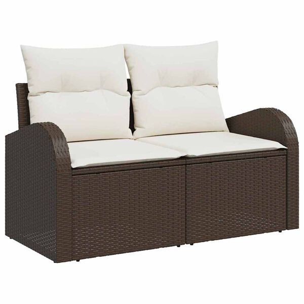 vidaXL Ensemble de canapé de jardin 7 pcs Marron Poly Rattan