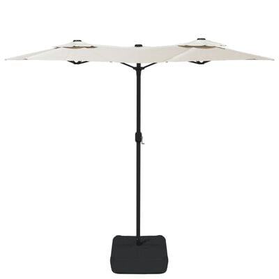 vidaXL Parasol de jardin à double tête avec LED blanc sable 316x240 cm