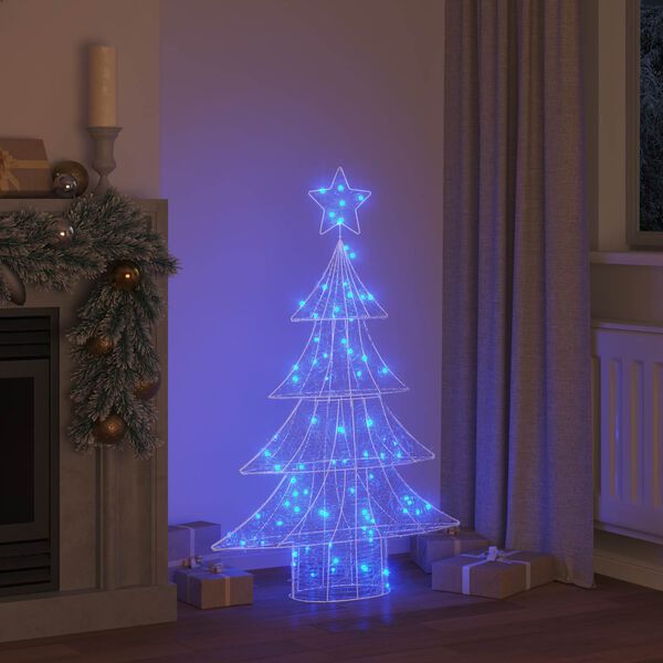 vidaXL Sapin de No&euml;l avec 100 LED Bleu 122 cm Acrylique