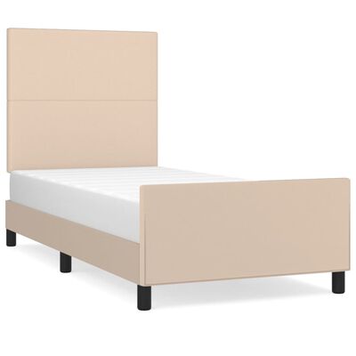 vidaXL Cadre de lit avec tête de lit Cappuccino 100x200 cm Similicuir