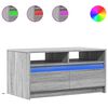 vidaXL Table basse avec lumi&egrave;res LED sonoma gris bois d'ing&eacute;nierie