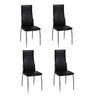 vidaXL Chaises &agrave; manger lot de 4 noir similicuir