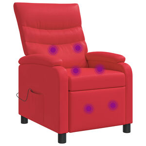 vidaXL Fauteuil de massage inclinable Rouge Simili cuir