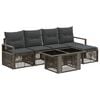 vidaXL Ensemble de canap&eacute; de jardin 6 pc Gris et Gris fonc&eacute; polyrotin