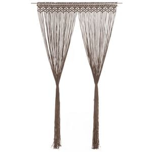 vidaXL Rideau en macram&eacute; Taupe 140x240 cm Coton