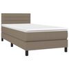 vidaXL Sommier &agrave; lattes de lit avec matelas Taupe 80x200 cm Tissu