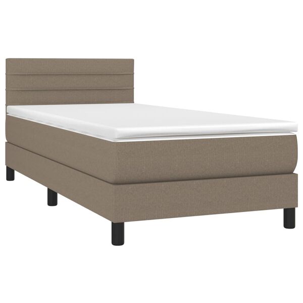 vidaXL Sommier &agrave; lattes de lit avec matelas Taupe 80x200 cm Tissu