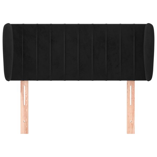 vidaXL T&ecirc;te de lit avec oreilles Noir 93x23x78/88 cm Velours