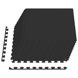 vidaXL Tapis de sol de piscine 12 pcs Noir 4,32 m&sup2; Mousse EVA