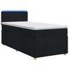 vidaXL Lit boxspring avec matelas Noir 80 x 200 cm Tissu
