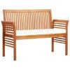 vidaXL Banc de jardin 2 places avec coussin 120cm Bois d'acacia massif