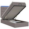 vidaXL Lit coffre avec matelas et LED Taupe 80 x 200 cm Tissu