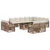 vidaXL Ensemble de canap&eacute; de jardin 13 pc Beige et blanc cr&egrave;me