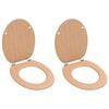 vidaXL Si&egrave;ges WC lot de 2 avec couvercles MDF Design de bambou