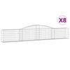 vidaXL Paniers &agrave; gabions arqu&eacute;s 8 pcs 400x30x60/80 cm Fer galvanis&eacute;