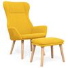 vidaXL Chaise de relaxation avec repose-pied Jaune moutarde Tissu