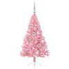 vidaXL Sapin de No&euml;l artificiel pr&eacute;-&eacute;clair&eacute; Rose 120 cm PVC