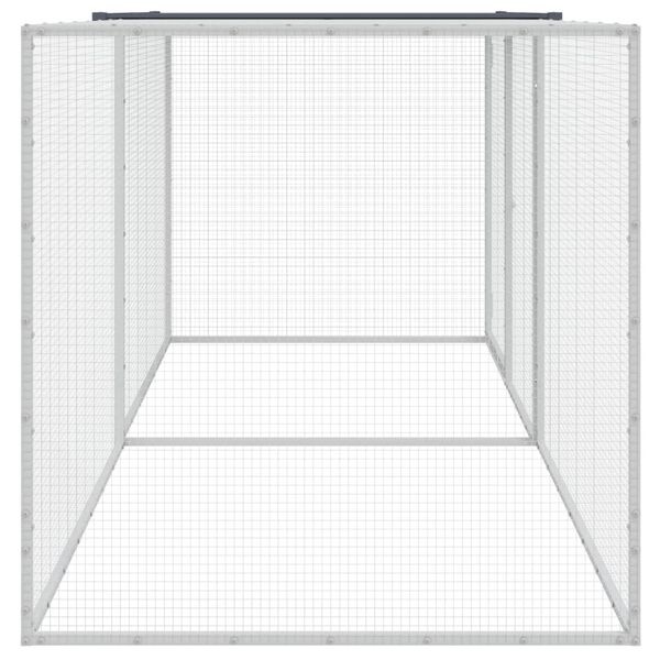 vidaXL Cage &agrave; poulets avec toit anthracite 203 x 98 x 90 cm Acier galvanis&eacute;