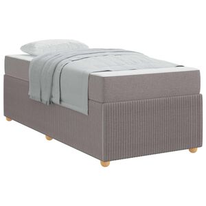 vidaXL Cadre de lit avec matelas Taupe 90 x 200 cm tissu