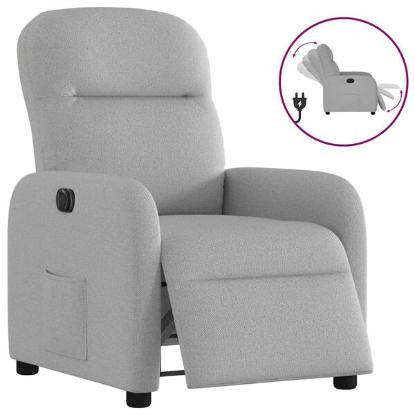 vidaXL Fauteuil inclinable &eacute;lectrique gris nuage tissu
