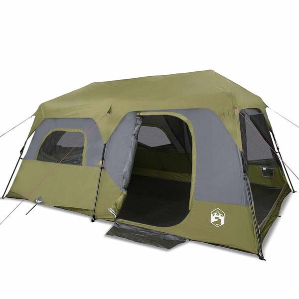 vidaXL Tente familiale 9 personnes vert libération rapide imperméable