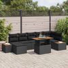 vidaXL Ensemble de canap&eacute; de jardin 8 pcs Noir Poly rotin