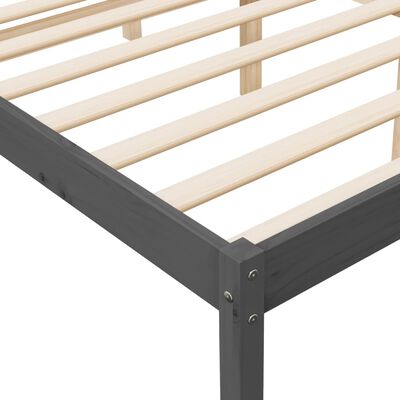 vidaXL Lit pour personne âgée gris 200x200 cm bois massif de pin