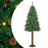 vidaXL Sapin de No&euml;l mince Vert 180 cm PVC et bois de pin massif
