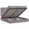 vidaXL Lit coffre avec matelas et LED Taupe 180 x 200 cm Tissu