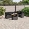 vidaXL Salon de jardin 7 pcs avec coussins noir r&eacute;sine tress&eacute;e