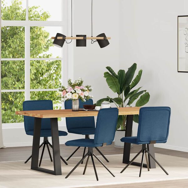 vidaXL Chaises &agrave; manger lot de 4 bleu tissu