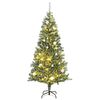 vidaXL Sapin de No&euml;l artificiel 300 LED&boules&neige floqu&eacute;e 240 cm
