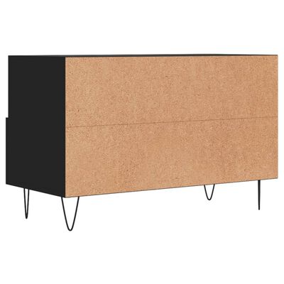 vidaXL Meuble TV Noir 80x36x50 cm Bois d'ingénierie