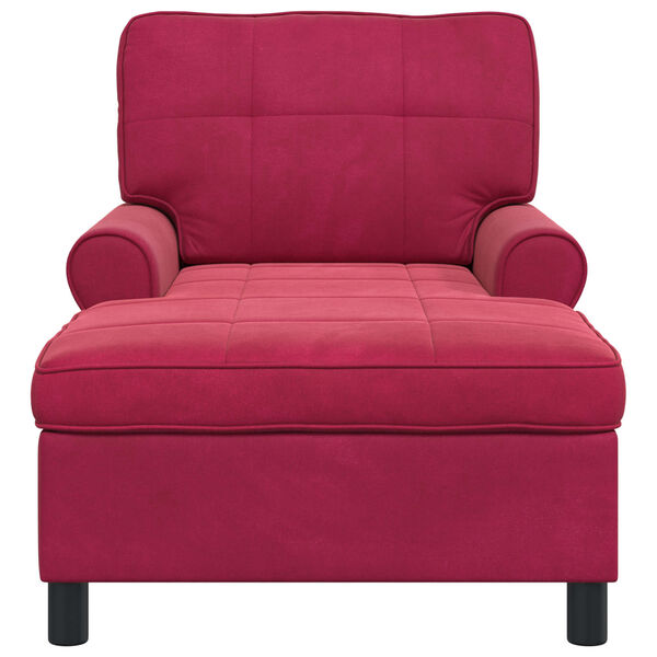 vidaXL Chaise longue avec coussin Bordeaux 91 x 157 x 91 cm Velours
