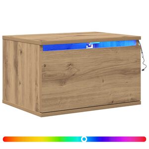 vidaXL Cabinet de chevet mural Ch&ecirc;ne artisanal 50 x 36 x 30 cm