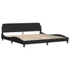 vidaXL Lit avec matelas Dover noir 200x200 cm tissu