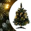 vidaXL Sapin de No&euml;l artificiel pr&eacute;-&eacute;clair&eacute; et supports vert 60 cm PVC
