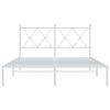 vidaXL Cadre de lit métal sans matelas et tête de lit blanc 135x190 cm