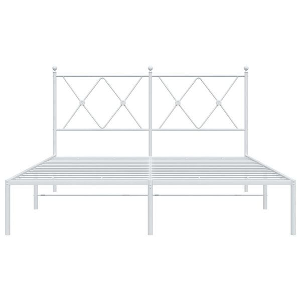vidaXL Cadre de lit métal sans matelas et tête de lit blanc 135x190 cm