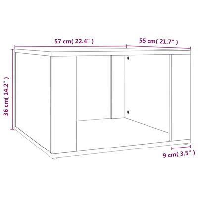 vidaXL Table de chevet Chêne fumé 57x55x36 cm Bois d'ingénierie