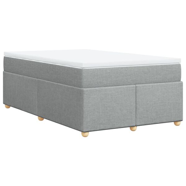 vidaXL Sommier &agrave; lattes de lit et matelas gris clair 120x190 cm tissu