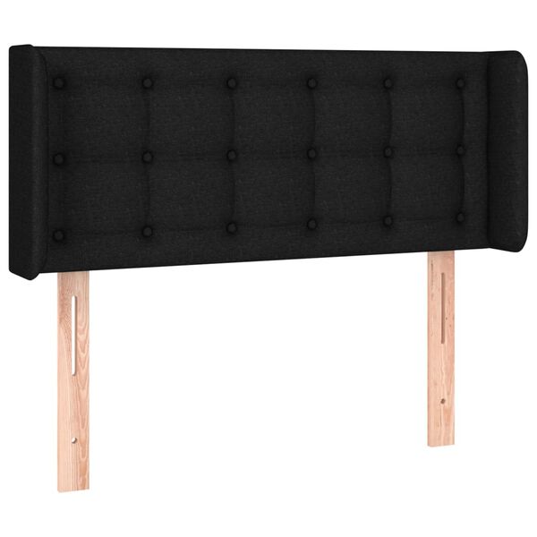 vidaXL T&ecirc;te de lit avec oreilles Noir 103x16x78/88 cm Tissu